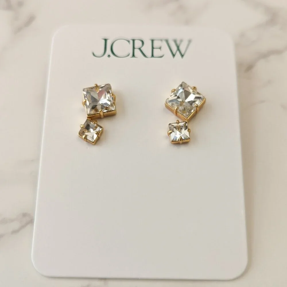 J.Crew Square Sparkle Earrings